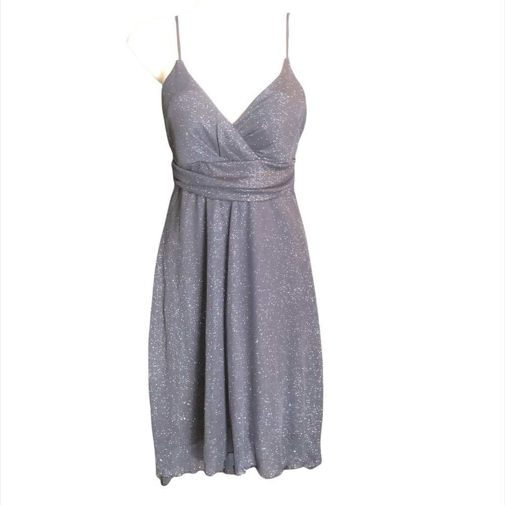 Silver Prom dress party dress (Blue Bin -12)
